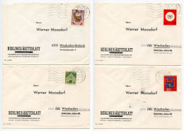 Germany, Berlin 1960'-1970's 4 Covers To Wiesbaden-Biebrich With Mix Of Stamps And CDS Machine Cancels - Brieven En Documenten