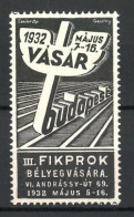 Präge-Reklamemarke Budapest, Vásár 1932, Messelogo Schriftzug  - Cinderellas