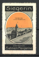 Reklamemarke Hamburg, Blick Auf Die Landungsbrücken, Siegerin Allerfeinste Sahnen-Margarine  - Vignetten (Erinnophilie)