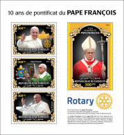 Djibouti 2023, Pope Francis, Rotary, 3val In BF - Yibuti (1977-...)