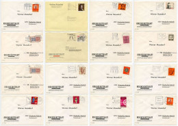 Germany, Berlin 1960'-1980's 16 Covers To Wiesbaden With Mix Of West German Stamps & CDS Machine Cancels With Slogans - Briefe U. Dokumente