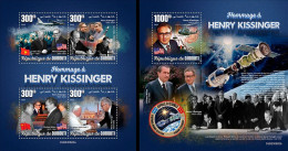 Djibouti 2023, Tribute To H. Kissinger, Space, 4val In BF +BF - Dschibuti (1977-...)