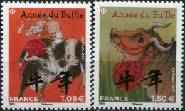 FRANCE - 2021 - SET OF 2 STAMPS MNH ** - Year Of The Ox - Unused Stamps