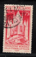 VATICAN Scott # 51 Used - 1936 World Exhibition Of Catholic Stamps CV $60 - Gebraucht