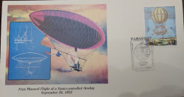 D)1983, PARAGUAY, FIRST DAY COVER, ISSUE, BICENTENARY OF THE FIRST FLIGHTS, BARON LUTGENDORF 1781, AIRCRAFT, FDC - Paraguay