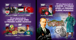 Djibouti 2023, 100th End Ottoman Empire, Ataturk, 4val In BF +BF - Prima Guerra Mondiale