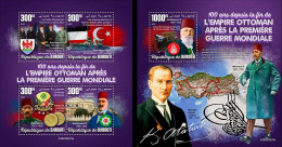 Djibouti 2023, 100th End Ottoman Empire, Ataturk, 4val In BF +BF - Other & Unclassified