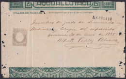 E6533 ESPAÑA SPAIN 1885 INGRESOS PAGOS AL ESTADO 100 Ptas BARCELONA.  - Revenue Stamps