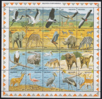 F-EX44065 UGANDA MNH 1989 WILDLIFE WATERHOLE BIRD BUFFALO RHINOCEROS ZEBRA.  - Neufs