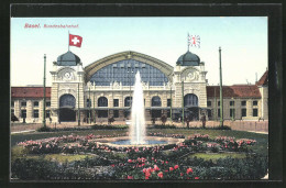 AK Basel, Blick Zum Bundesbahnhof  - Bâle