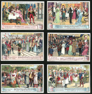 6 Sammelbilder Liebig, Serie Nr. 687: Joh. Strauss, Krieg, Zigeunerbaron, Wiener-Prater, Prinz Methusalem  - Liebig
