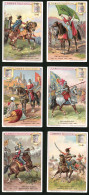 6 Sammelbilder Liebig, Serie Nr. 693: Reiterhelden, General Zieten, Pappenheim, Ritter Bayard, Cid Campeador  - Liebig