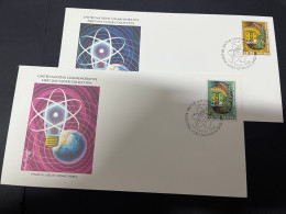 19-4-2024 (2 Z 29) United Nations (USA Office) X 2 FDC - Atomic Energy Used For Peace - FDC