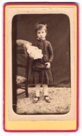 Photo E. Charrier, Joigny, Portrait De Kleines Fille Im Kleid Avec Puppe In Der Hand  - Anonieme Personen