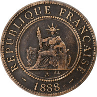 Indochine Française, 1 Centième, 1888, Paris, Bronze, TTB - Altri & Non Classificati