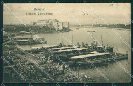 Brindisi Città Stazione Torpediniere PIEGA Cartolina XB0440 - Brindisi