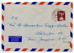 Germany, Berlin 1957 Airmail Cover; Berlin To München; 25pf. Lilienthal Monument - Covers & Documents