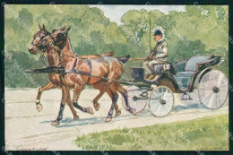 Artist Signed Ludwig Koch Man Horse B K W I Serie 865-8 Cartolina KF6881 - Other & Unclassified