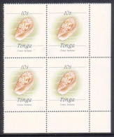 Tonga 1987 Block Of 4 Shell SG 976a Cat US$45.00 - No Date At Bottom - Scarce - Read Description - Pesci