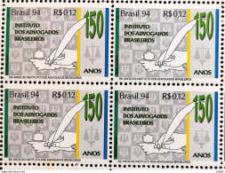 C 1910 Brazil Stamp Institute Of Brazilian Lawyers Justica 1994 Block Of 4 1 - Neufs