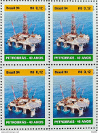 C 1906 Brazil Stamp Petrobras Petroleum Energy 1994 Block Of 4 - Unused Stamps