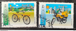 C 1885 Brazil Stamp UPAEP Postal Bike Vehicles 1994 Complete Series Circulated 1 - Gebraucht