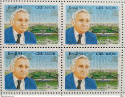 C 1889 Brazil Stamp Journalist Carlos Castello Branco 1994 Block Of 4 - Ungebraucht