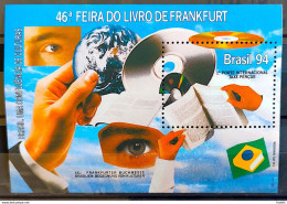 B 96 Brazil Stamp Block Frankfurt Book Fair Technology Flag Book Hand 1994 - Unused Stamps