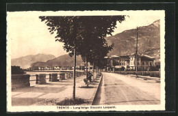 Cartolina Trento, Lung`Adige Giacomo Leopardi  - Trento
