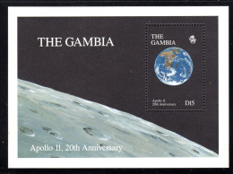 GAMBIA - 1990 MOON LANDING ANNIVERSARY MS (1 OF 2) FINE MNH ** SG PART MS998 - Gambie (1965-...)