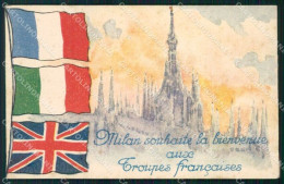 WW1 WWI Propaganda Flags Alleati Tricolore Milano Cartolina Postcard XF8694 - Autres & Non Classés