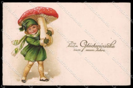 Illustratori Artist Signed Girl Mushroom Happy New Year Amag 2251 Pc ZG7574 - Sonstige & Ohne Zuordnung