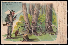 Illustratori Artist Signed Man Bicycle Hunting Dachshund Dog Cartolina ZG9101 - Sonstige & Ohne Zuordnung