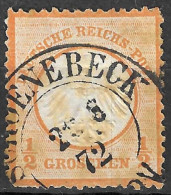 GERMANY GERMAN EMPIRE 1872 Mi.3, Eagle "small Shield"  1/2 Gr. VERY FINE POSTMARK CAT VALUE 55€ - Usados