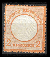 GERMANY GERMAN EMPIRE 1872 Mi # 8 Eagle Small Shield 2kr Orange MVLH VERY LIGHTLY HINGED FULL ORIGINAL GUM RARE CAT 800€ - Unused Stamps