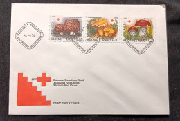 D)1974, FINLAND, FIRST DAY COVER, ISSUE, RED CROSS, MUSHROOMS, BONNET FUNGUS, REBOZUELO, FUNGUS, FDC - Other & Unclassified