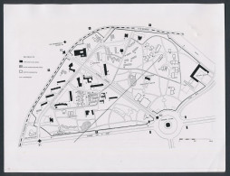 Fotografie Unbekannter Fotograf, Ansicht Berlin, Hansaviertel, Plan Ausstellung Interbau Berlin 1957, Legende Rücksei  - Luoghi