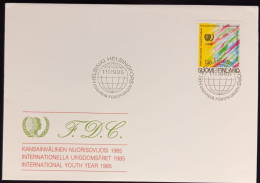 D)1985, FINLAND, FIRST DAY COVER, ISSUE, INTERNATIONAL YEAR OF YOUTH, FDC - Other & Unclassified