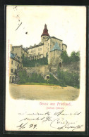 Relief-AK Friedland / Frydlant, Ansicht Vom Schloss  - Tschechische Republik