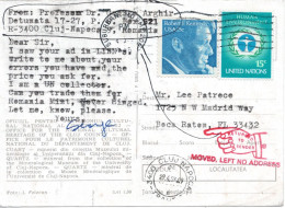 77430 - USA - 1988 - 15¢ Kennedy MiF A AnsKte SUBURBAN, MO -> Boca Raton, FL, Zurueck An Abs In CLUJ NAPOCA (Rumaenien) - Lettres & Documents