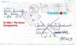 77431 - Canada - 1980 - 35¢ GAAerogramm H3C 1S0 -> BARROW, AK (USA), Zurueck An Abs - Cartas & Documentos