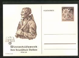 AK Arbeiter Mit Hammer, WHW 1938 /39, Ganzsache WHW Winterhilfswerk  - Cartes Postales