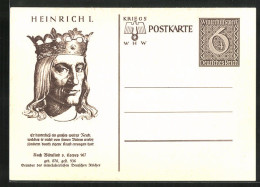 AK König Heinrich I., Ganzsache WHW Winterhilfswerk  - Briefkaarten