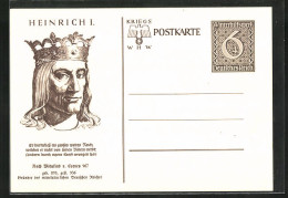 AK Heinrich I., Gründer Des Mittelalterlichen Deutschen Reiches, Ganzsache WHW Winterhilfswerk  - Postkarten