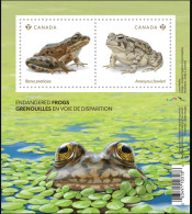 2024 Canada Fauna Endangered Frogs Mini Sheet Of 2 MNH - Nuovi