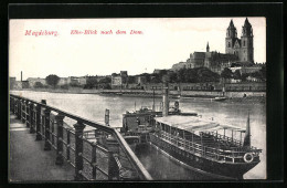 AK Magdeburg, Elbansicht Nach Dem Dom, Dampfer  - Magdeburg