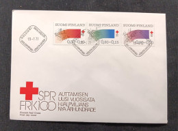 D)1977, FINLAND, FIRST DAY COVER, ISSUE, RED CROSS, NATURAL DISASTERS, FDC - Other & Unclassified