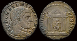 Maxentius AE Follis Roma In Hexastyle Temple - The Christian Empire (307 AD To 363 AD)