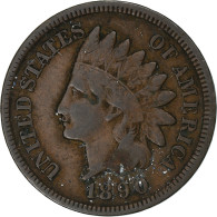 États-Unis, 1 Cent, Indian Head, 1890, Philadelphie, Bronze, TB+, KM:90a - 1859-1909: Indian Head