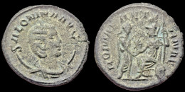 Salonina AE Antoninianus Gallienus Receiving Victory From Roma - The Military Crisis (235 AD Tot 284 AD)